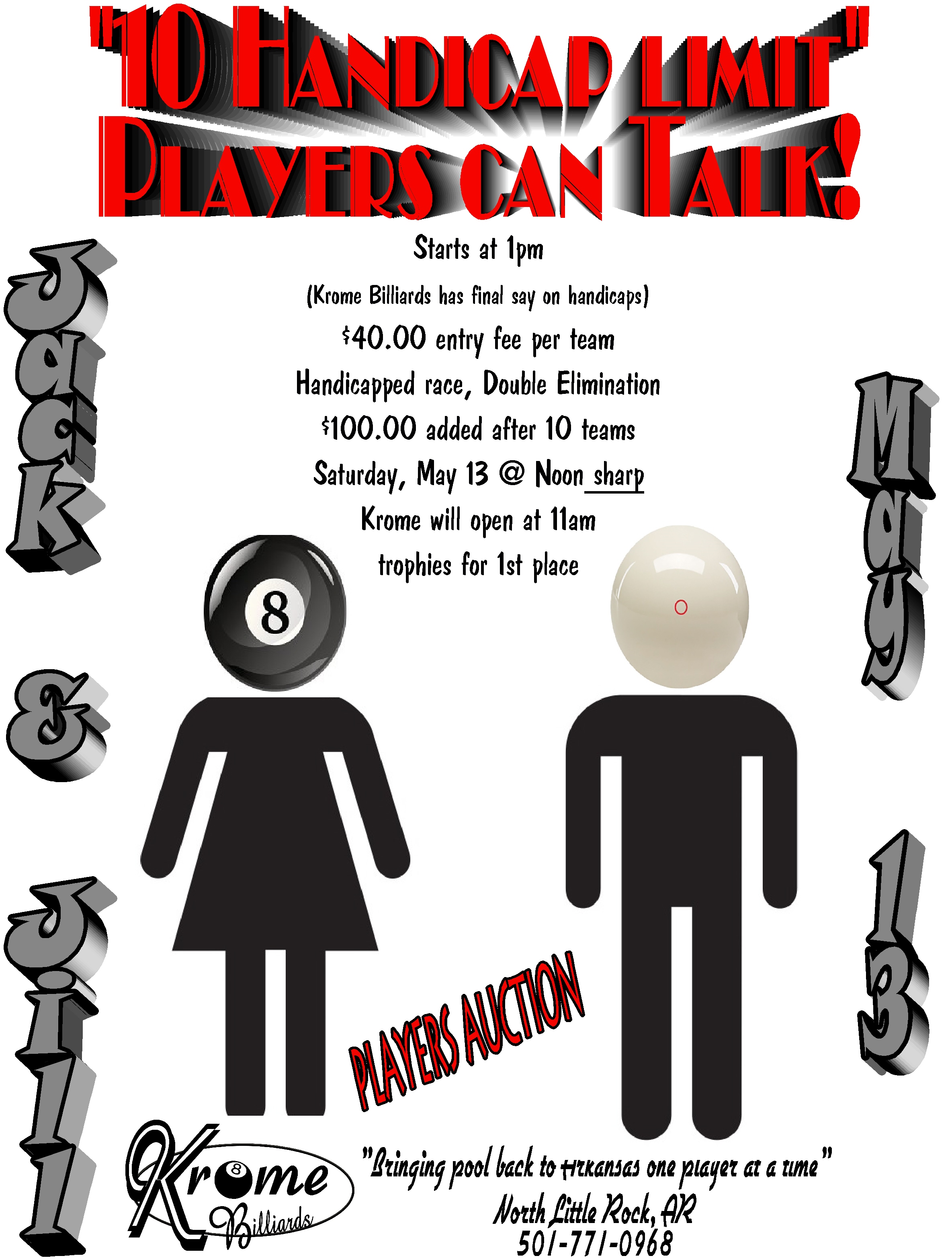 jack and jill 2017 H10 Krome Billiards